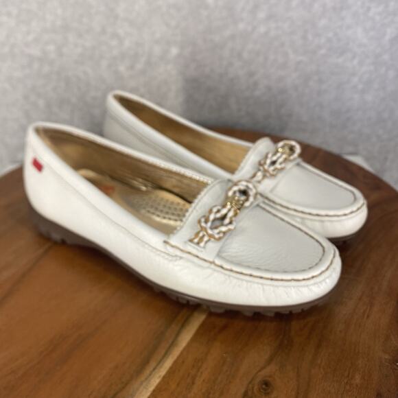 🤍 Marc Joseph Cream Leather Golf Loafer | 6X - Picture 1 of 12